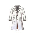 Specialized Lab coat Scientific Tool Cartoon Square Illustration.