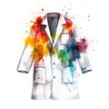 Specialized Lab coat Scientific Tool Square Illustration.