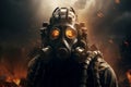 Specialized Man gas mask. Generate Ai Royalty Free Stock Photo