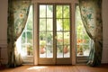 French Door Curtains - France Royalty Free Stock Photo