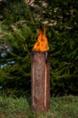 Specially prepared wooden log in the form of the Swedish torch