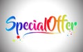 Specialoffer Handwritten Word Text with Rainbow Colors and Vibrant Swoosh