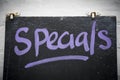 Specials on blackboard Royalty Free Stock Photo