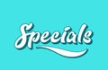 specials hand written word text for typography design Royalty Free Stock Photo