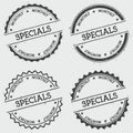 Specials monthly insignia stamp isolated on white.