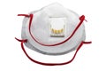 Disposable Respirator Mask FFP3, FFP2. Protection against Covid-19, particles, gases. Fine dust medical mask FFP 3 with breathing Royalty Free Stock Photo