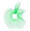 Specific Apple Inc brand logo, on white background, vector illustration. Apple Inc is an American multinational technology company