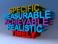 Specific measurable achievable realistic timely on blue Royalty Free Stock Photo