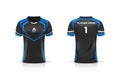 Specification Soccer Sport , Esport Gaming T Shirt Jersey template. mock up uniform . Vector Illustration