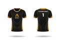 Specification Soccer Sport , Esport Gaming T Shirt Jersey template. mock up uniform . Vector Illustration