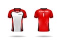 Specification Soccer Sport , Esport Gaming T Shirt Jersey template. mock up uniform . Vector Illustration