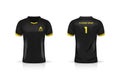 Specification Soccer Sport , Esport Gaming T Shirt Jersey template. mock up uniform . Vector Illustration