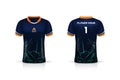 Specification Soccer Sport , Esport Gaming T Shirt Jersey template. mock up uniform . Vector Illustration