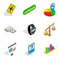 Specify icons set, isometric style Royalty Free Stock Photo