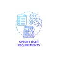 Specify user requirements concept icon Royalty Free Stock Photo