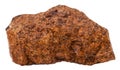 Specimen of limonite brown iron ore isolated