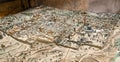 Specimen model of ancient Holy City and Temple Mount exposed in Tower Of David citadel in Jerusalem in Israel Royalty Free Stock Photo