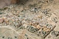 Specimen model of ancient Holy City and Temple Mount exposed in Tower Of David citadel in Jerusalem in Israel Royalty Free Stock Photo