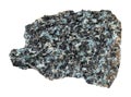 specimen of natural raw gabbro norite rock cutout