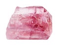 natural raw rubellite tourmaline crystal cutout Royalty Free Stock Photo