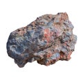 Specimen natural rock hematite, iron ore mineral stone isolated on white background. Royalty Free Stock Photo
