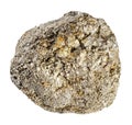 specimen of natural rough pyrite mineral cutout