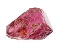 specimen of natural rough rhodolite crystal cutout