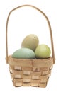 Speckled Easter Eggs in a Basket Isolated Royalty Free Stock Photo