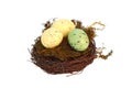Speckled Easter Eggs in Nest Royalty Free Stock Photo