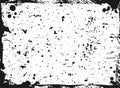 Speckled paper with paint or ink drops and splashes on white background. Black and white grunge poster