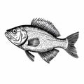 Speckled Trout: A Stunning Black And White 4k Textured Illustration