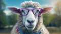 Specs and Fleece: A Dapper Sheep with Glasses