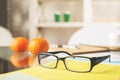 Specs on office table Royalty Free Stock Photo