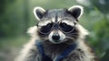 Specs & Whiskers: A Quirky Raccoon Posing with Glasses