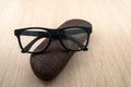 Spectacle-case and glasses Royalty Free Stock Photo