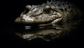 Spectacled caiman, large reptile with deadly teeth generated by AI