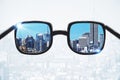 Spectacles with city view