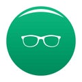 Spectacles with diopters icon vector green Royalty Free Stock Photo