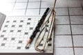 Spectacles, pencil, crossword Royalty Free Stock Photo