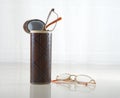 Spectacles and tube Royalty Free Stock Photo