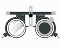 Spectacles used for eyesight tests. Optometrist trial frame glasses for vision checkup. Vector illustration on white Royalty Free Stock Photo