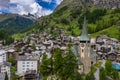 Spectacular aerial landscape of beautiful Zermatt Valley and Matterhorn Peak