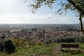 Spectacular aerial panorama of Pietrasanta city province of Lucca . Tuscany Italy