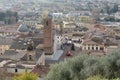 Spectacular aerial panorama of Pietrasanta city province of Lucca . Tuscany Italy