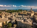 Spectacular aerial view of the old town of Volterra