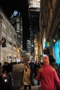 Spectacular architecture being lit by lights in central London, Uk