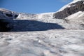 The spectacular Athabasca Glacier on the Canadian Rockies