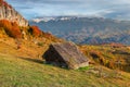 Spectacular autumn alpine rural landscape near Brasov, Transylvania, Romania, Europe Royalty Free Stock Photo