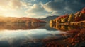 Spectacular Autumn Landscape: Trees On A Lake