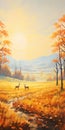 Spectacular Autumn Landscapes Of Deer In Southern Countryside